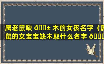 属老鼠缺 🐱 木的女孩名字（属鼠的女宝宝缺木取什么名字 🐅 比较好）